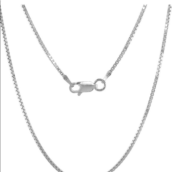 Italian 925 Sterling Silver Square Box Chain Necklace 1.2mm 22” - Picture 2 of 8